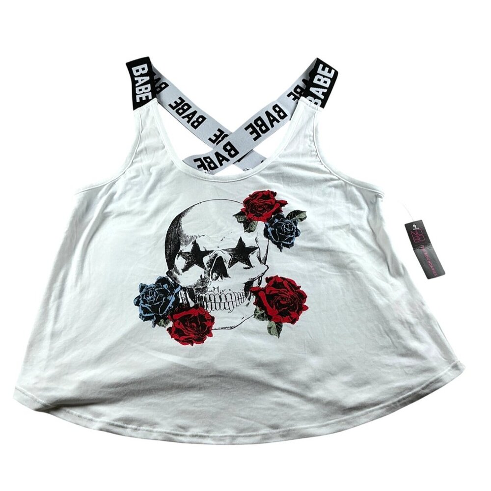 No Boundaries | Women's White Sleeveless Tank Top | Size Large